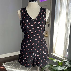 Topshop Petite Rose Print Romper
